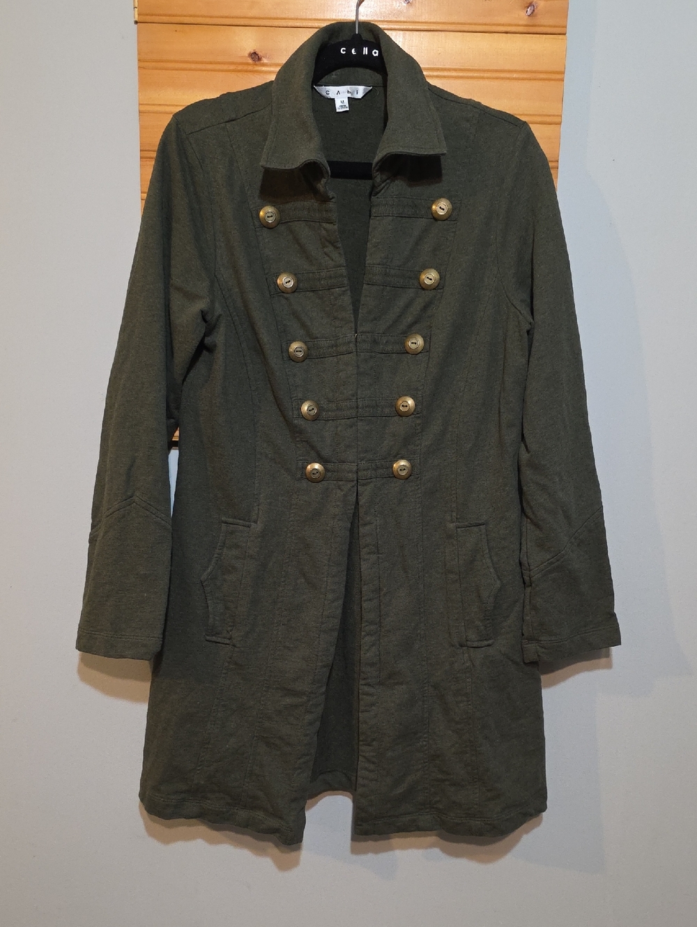CAbi Women's Medium Olive Green Military Jacket EUC‎